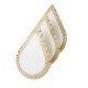 Petit présentoir colliers en bois et simili cuir blanc en forme de goutte d'eau - 11009