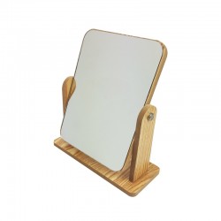 Petit miroir de comptoir aspect bois - 9998