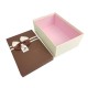 Boîte cadeaux bicolore écrue et gris foncé 18x11x6.5cm - 11038p