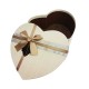 Petite boîte cadeaux en forme de coeur couleur lin 13x15x6cm - 11032p