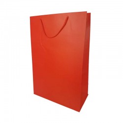 Lot de 12 grands sacs cadeaux rouges 31x12x42cm - 12027