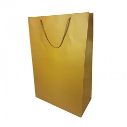 Lot de 12 grands sacs cadeaux doré mat 31x12x42cm