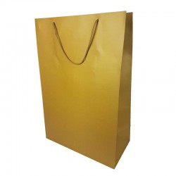 Lot de 6 sacs cadeaux doré mat grande taille 40x20x60cm