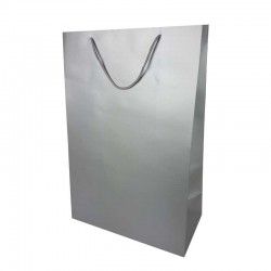 Lot de 6 sacs cadeaux gris argenté grande taille 40x20x60cm - 12058
