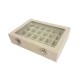 Petite mallette vitrée 24 minis casiers en coton beige naturel - 17054