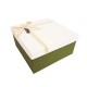 Grand coffret cadeaux de couleur vert olive et blanc 24.5x24.5x12cm - 11103g