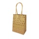 12 minis sacs cadeaux papier kraft pois doré brillant fond brun 11x6x15cm - 14139