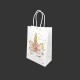 12 petits sacs en papier kraft motif licorne dorée à fleurs 15x8x21cm - 14163
