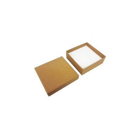 4 boîtes à bijoux kraft brun naturel pour parures 15x15x4cm - 10200