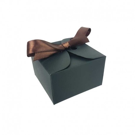 12 petites boîtes pliables en carton noir 8x8x5cm - 7946