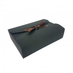 12 boîtes cadeaux à plier en carton noir 17.5x11.5x5cm - 7955