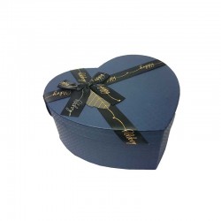 Boîte cadeaux en forme de coeur couleur bleu nuit 15x18x7.5cm - 11110m