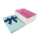 Boîte cadeaux bicolore écrue et bleu givré 18.5x11.5x7cm - 11115p