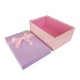 Boîte cadeaux bicolore rose clair et mauve 18.5x11.5x7cm - 11118p