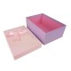 Boîte cadeaux bicolore mauve et rose 18.5x11.5x7cm - 11121p