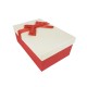 Boîte cadeaux de couleur rouge et blanc cassé 20x13.5x8cm - 11125m