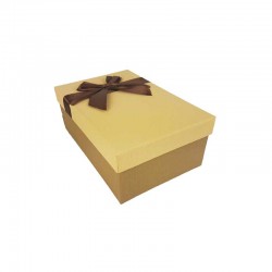 Boîte cadeaux bicolore marron café et beige 18.5x11.5x7cm - 11130p