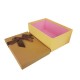 Boîte cadeaux bicolore de couleur beige et café 18.5x11.5x7cm - 11133p