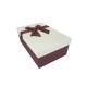 Boîte cadeaux bicolore rouge bordeaux et blanc cassé 18.5x11.5x7cm - 11136p