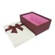 Boîte cadeaux de couleur rouge bordeaux et blanc cassé 20x13.5x8cm - 11137m