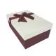 Boîte cadeaux rouge bordeaux et blanc cassé avec noeud ruban 22x15x9cm - 11138g