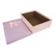 Coffret cadeaux bicolore rose et mauve ruban satiné rose 24.5x16x5.5cm - 11151p
