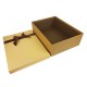 Grand coffret cadeaux arron café et beige savane avec noeud ruban marron 32.5x24.5x12cm - 11162g