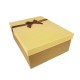 Grand coffret cadeaux arron café et beige savane avec noeud ruban marron 32.5x24.5x12cm - 11162g