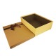 Coffret cadeaux bicolore beige et marron café ruban satiné marron 24.5x16x5.5cm - 11163p