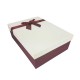 Coffret cadeaux de couleur rouge bordeaux et blanc cassé ruban rouge 28.5x20x9cm - 11167m