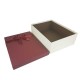 Coffret cadeaux bicolore blanc cassé et rouge bordeaux ruban rouge satiné 24.5x16x5.5cm - 11169p