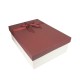 Coffret cadeaux de couleur blanc cassé et rouge bordeaux ruban satiné 28.5x20x9cm - 11170m