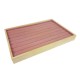 Plateau pour bagues en bois et tissu aspect suédine rose - 18012
