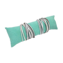 Pack de 12 cojines largos «Riviera» (10 + 2 GRATIS) – Ante verde laguna 7x24cm