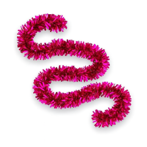Guirlande de sapin de noël large ø9cm - rose fuchsia