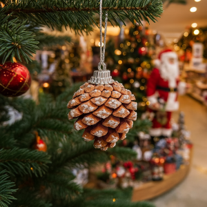 6 pommes de pin naturelles de 4 cm pour décoration de sapin