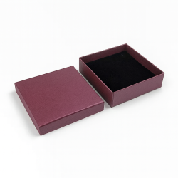 Lote de 120 estuches para conjuntos de joyas 9x9 cm - Morado berenjena