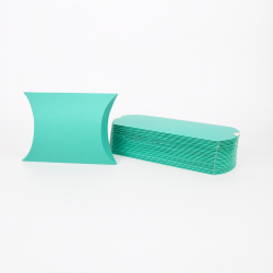 25 mini cajas piramidales de cartón laminado verde menta 6,5 x 9 x 2,5 cm