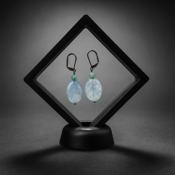 Joyero romboidal con efecto suspendido 9x9 cm - negro