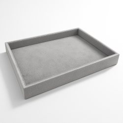 Bandeja de presentación profesional de terciopelo gris