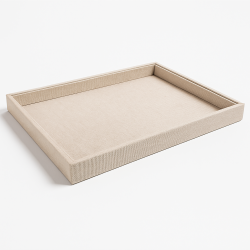 Bandeja de exposición profesional de algodón beige natural - 35 x 24 cm