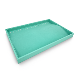 Pack de 5 bandejas para 100 collares – Colección Vert Riviera de ante verde laguna