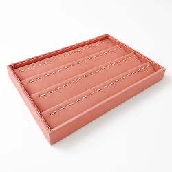 Bandeja de presentación para 64 colgantes - Gamuza rosa palo