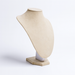 10 bustos para joyas de ante beige crema de 24 cm para cadenas