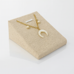 Lote de 10 soportes para joyas de algodón beige para colgantes