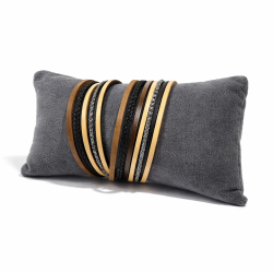 Lote de 12 cojines para pulseras de ante gris antracita 7x13 cm
