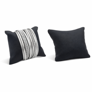Petit coussin de présentation en simili cuir noir 7x8cm