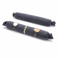 Lote de 20 cojines para anillos de ante gris antracita - 10 cm