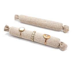 Cojín para anillos de algodón beige natural - 10 cm