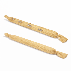 Lote de 20 cojines largos de yute para anillos - 20 cm
